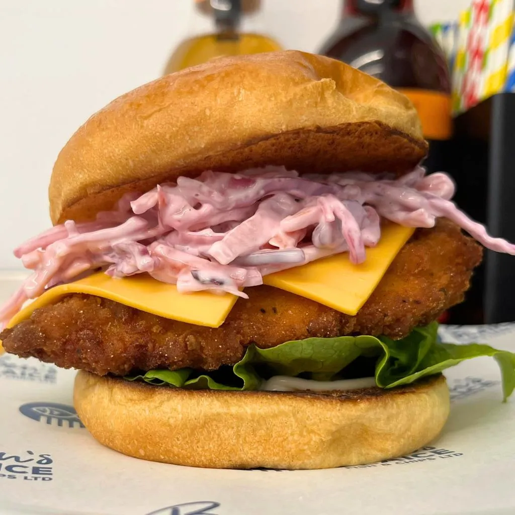 Gallery - Chicken Burger with Salad - Bens Plaice Mevagissey